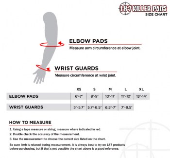 187 Killer Pads Sizing