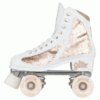 CRAZY DISCO GLITZ Rose Gold Roller Skates
