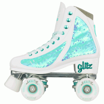 CRAZY DISCO GLITZ Turquoise Roller Skates