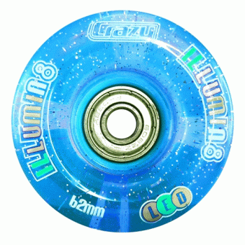 Set of 8 CRAZY iLLUMIN8 LED Light Up Wheels with abec 7 Bearings pre-installed!