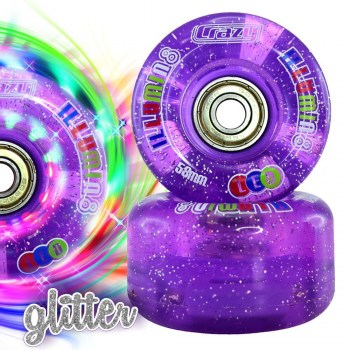 Set of 8 CRAZY iLLUMIN8 LED Light Up Wheels Purple
